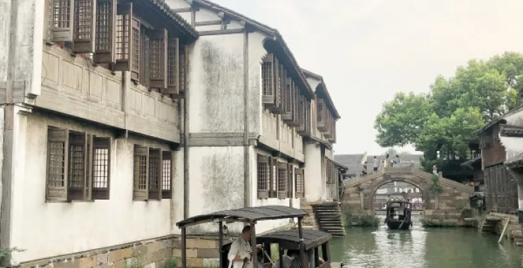 旅游旅行景点景区乌镇西栅江南水乡乌篷船风景