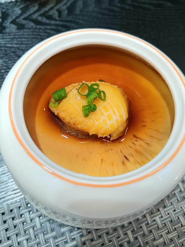 美食美味菜品鲍鱼鸡蛋羹蒸蛋