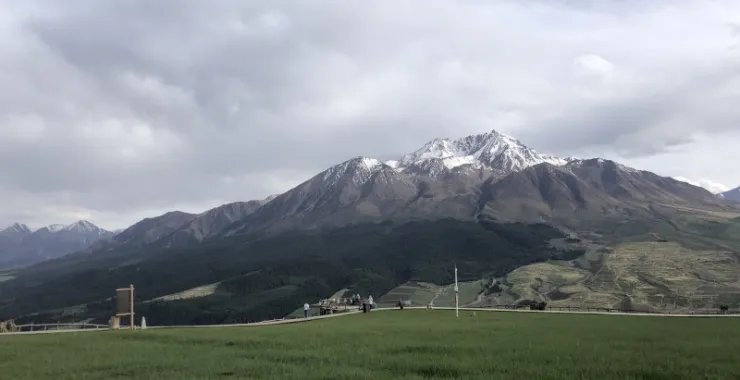 青海旅游景区景点草原草地辽阔雪山风景打卡