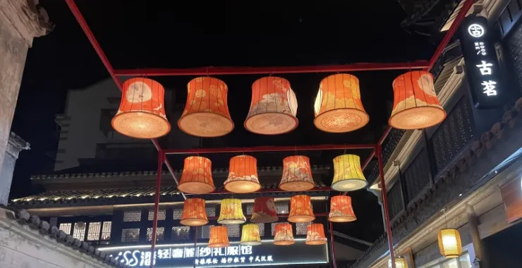 余姚阳明古镇景区景点夜市花灯灯笼夜景灯光