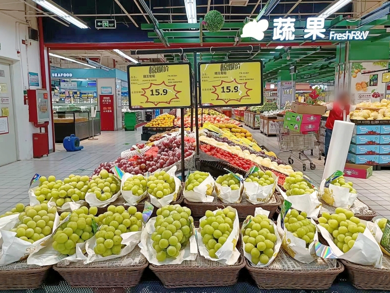 超市水果晴王阳光玫瑰新鲜葡萄