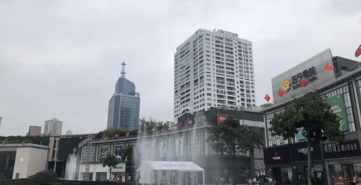 宁波天一广场喷泉商铺假日建筑景点