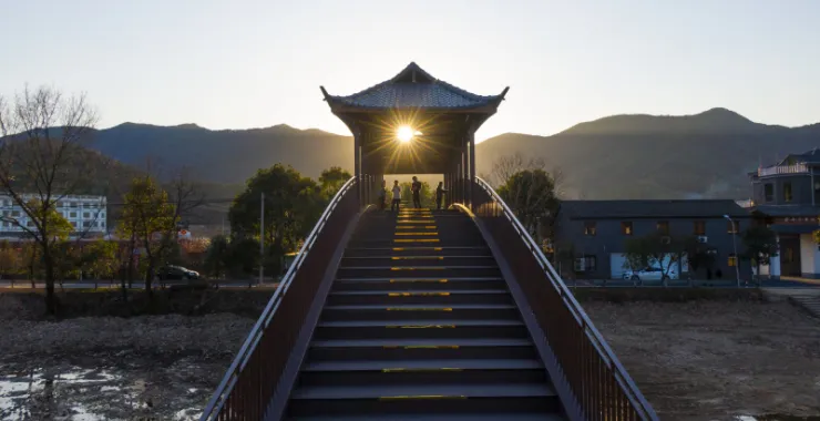 余姚大溪农场建筑廊桥亭子