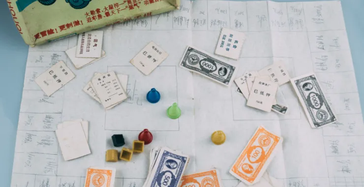 新颖强手棋盒装多人智力纸质玩具