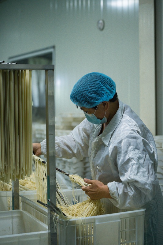余姚传统手艺早饭手工面条