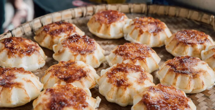 余姚制作非遗传统手工乌馒头早饭早点点心美食
