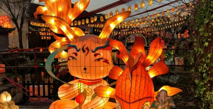 横店梦幻谷灯会大庙会旅游景区景点夜景