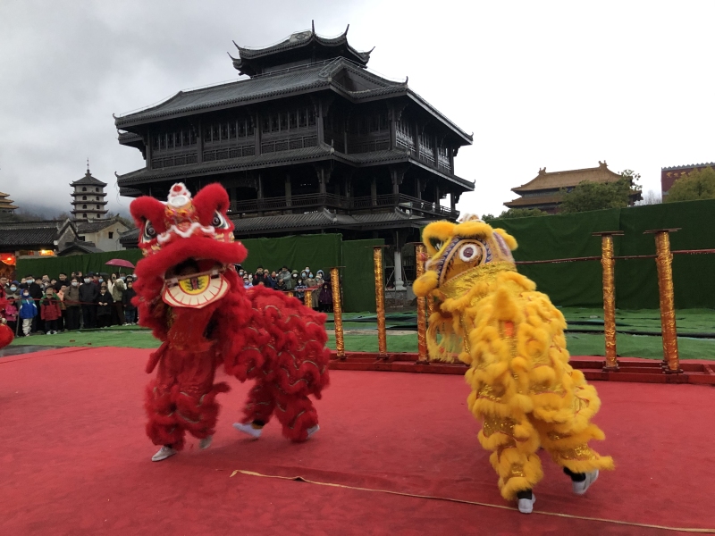 横店影视城舞狮表演演出民间风俗