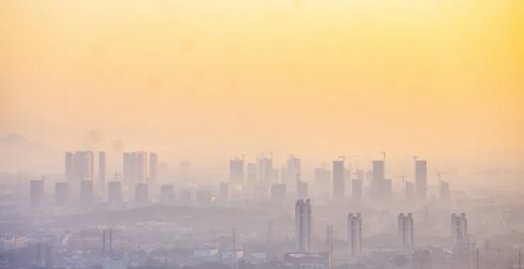 余姚城区公路高楼建筑高空雾霾大雾日出俯瞰城市航拍全貌全景