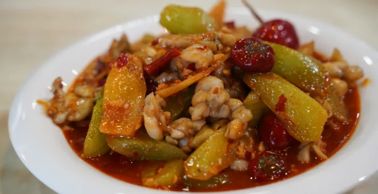 牛蛙特色美食辣味爽辣美食辣椒剁椒
