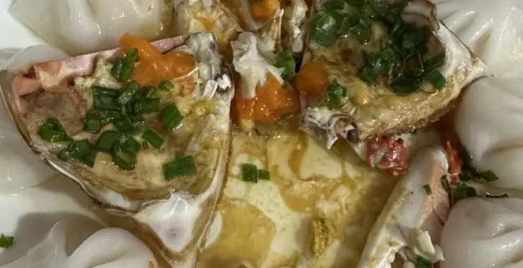 宁波美食酒席海鲜生腌水晶虾饺梭子蟹螃蟹