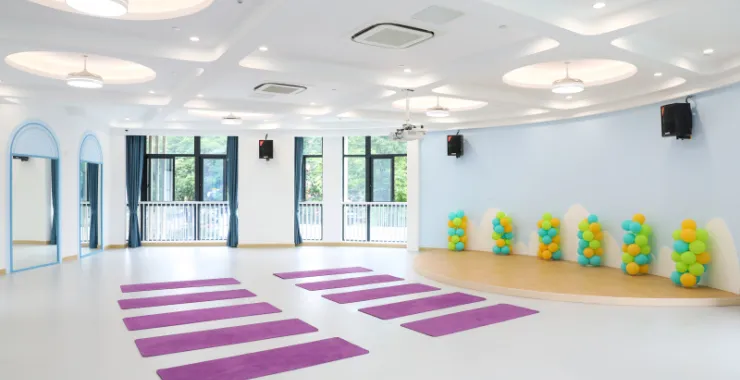 余姚行知幼儿园教学教室内部环境游戏瑜伽舞蹈