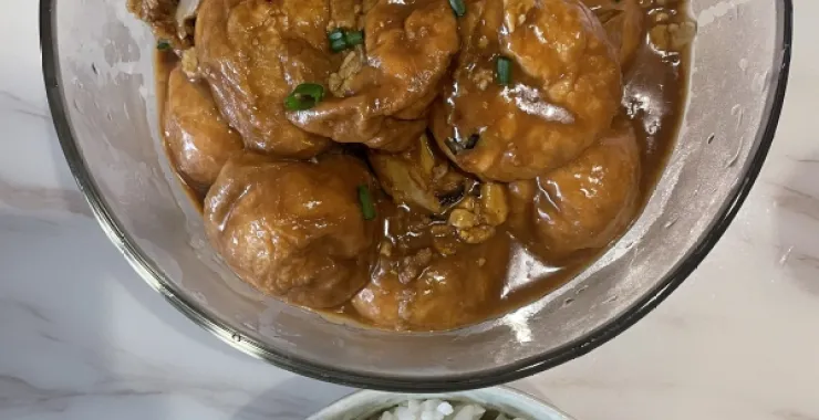 油面筋酿肉美食午餐午饭家常菜美食