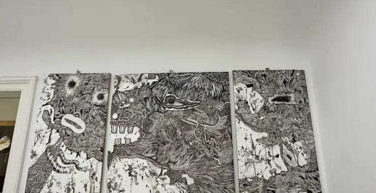 美术机构橱窗展示DIY创意画橱窗造景旧物改造废物利用艺术设计