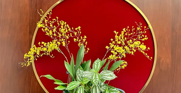 新中式风探家绿植玄关装饰画