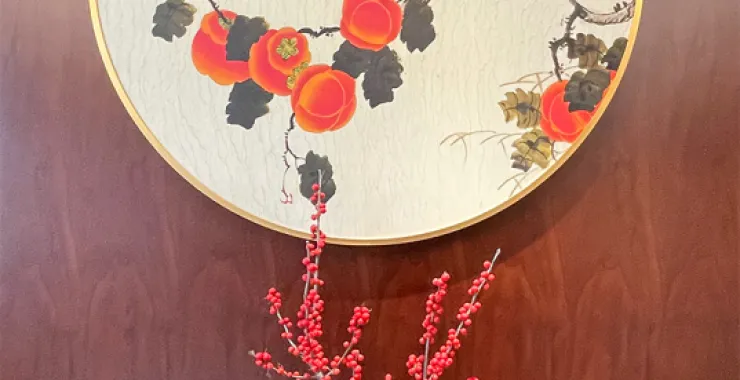 新中式风探家绿植玄关装饰画