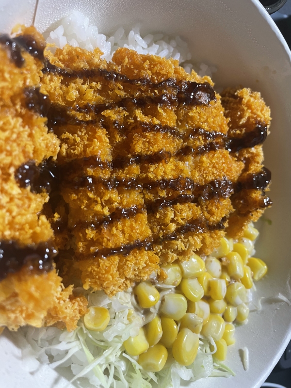 广西北海 美食 日式猪排饭 美食油炸玉米粒