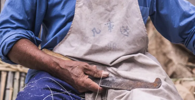 余姚传统民间手艺纯手工艺做扫帚劳动篾
