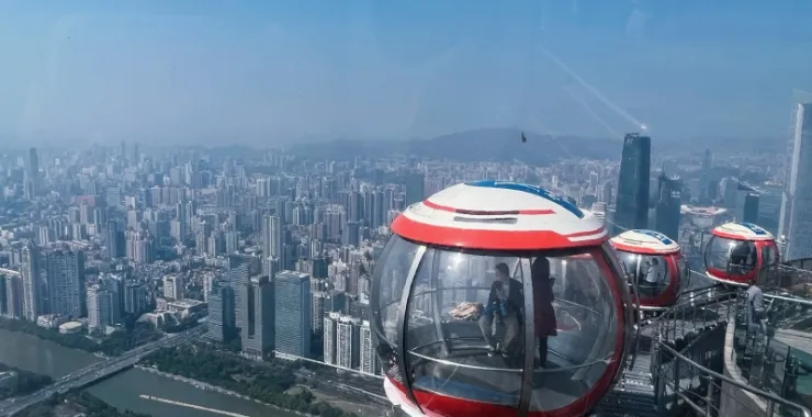 广州塔摩天轮 景点风景打卡城市俯瞰高楼