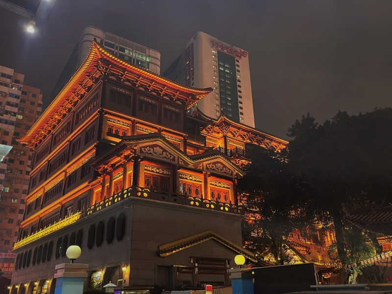 广州寺庙 北京路大佛古寺 夜游景点风景建筑