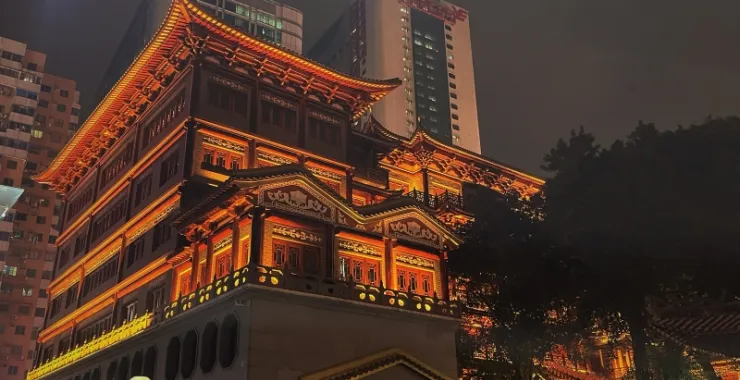 广州寺庙 北京路大佛古寺 夜游景点风景建筑