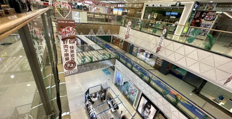 余姚万达三楼俯瞰图走廊过道电梯