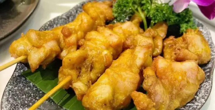 咖喱鸡肉串烧烤烤串美食