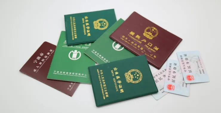 疫苗证出生证户口本身份证户口簿