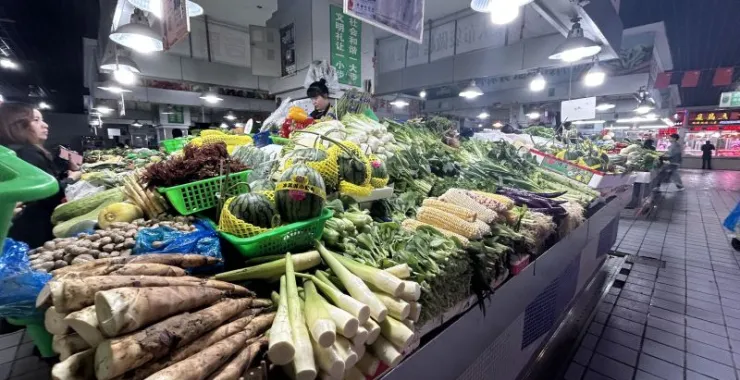 余姚四明菜场蔬菜买菜生活
