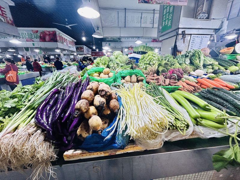 余姚四明菜场蔬菜买菜生活
