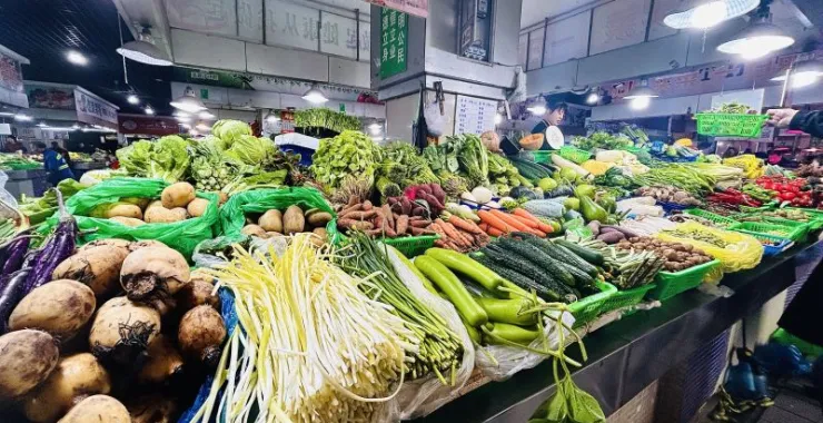余姚四明菜场蔬菜买菜生活