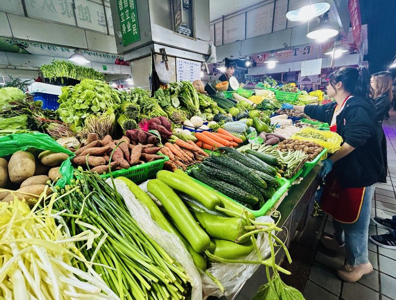 余姚四明菜场蔬菜买菜生活