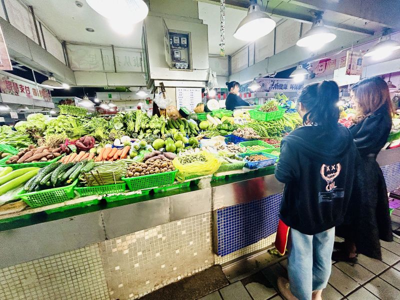 余姚四明菜场蔬菜买菜生活