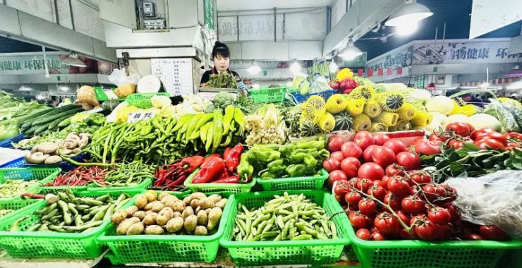 余姚四明菜场蔬菜买菜生活
