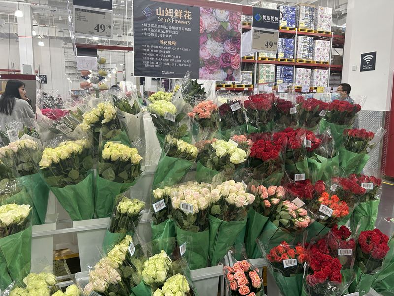 山姆超市购物鲜花花束养花