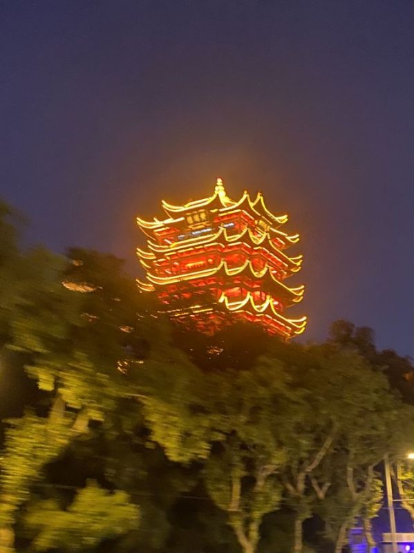 武汉黄鹤楼夜景灯光