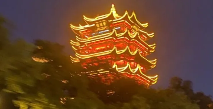 武汉黄鹤楼夜景灯光