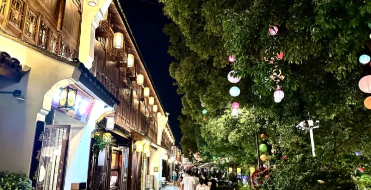 余姚阳明古镇夜景古建筑