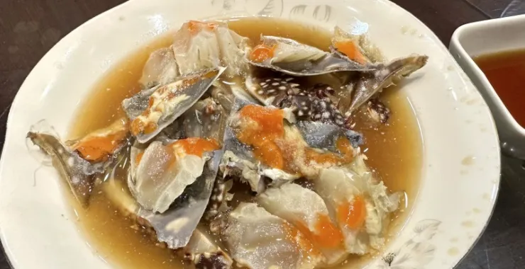 余姚美食小海鲜红膏咸蟹冷菜冷盘