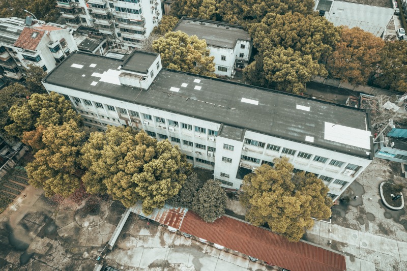 老的余姚图书馆图书书架书籍阅读俯瞰建筑航拍高楼楼房全景