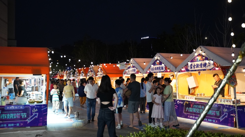 余姚夜市网红人流人群夜市摆摊