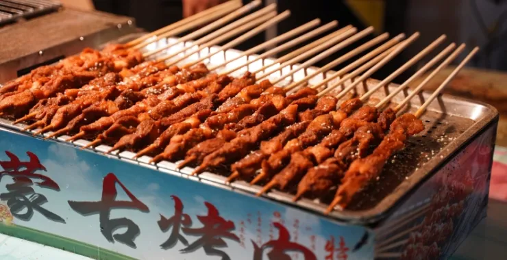 余姚夜市蒙古烤肉美食
