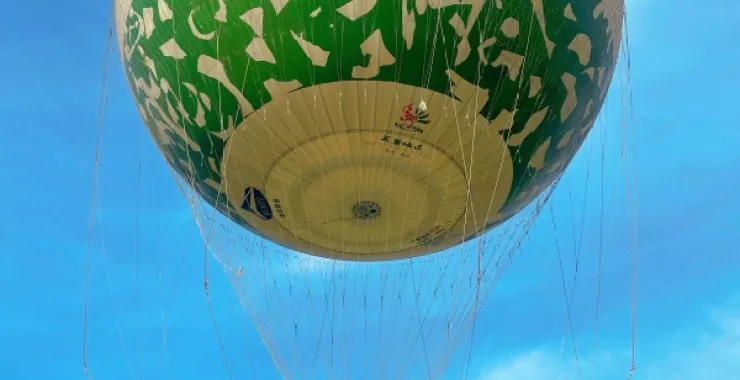 西溪湿地热气球风景照