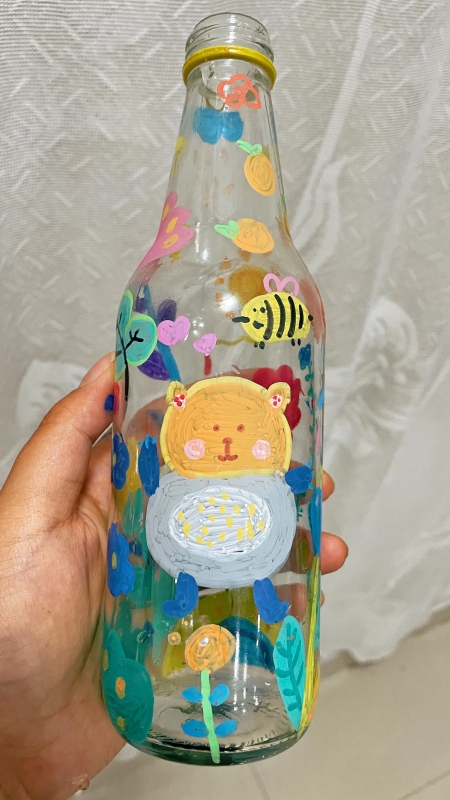 瓶子花手工DIy画画