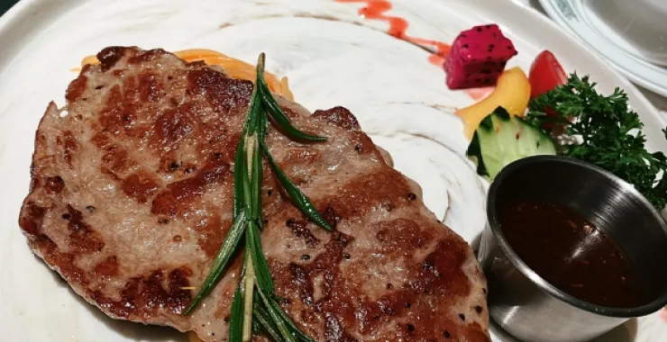 水天堂西餐厅西冷牛排美食意大利面