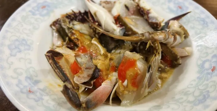 江浙菜余姚特色咸蟹红膏炝蟹家常菜