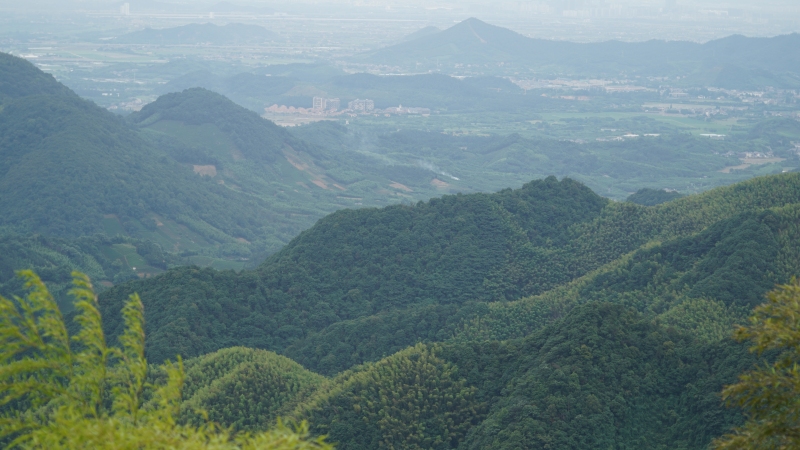 山野山川夏日杭州大山里山间航拍俯瞰山路群山青山绿树