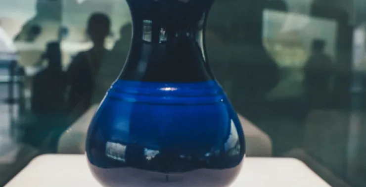 余姚博物馆展品文物蓝瓶