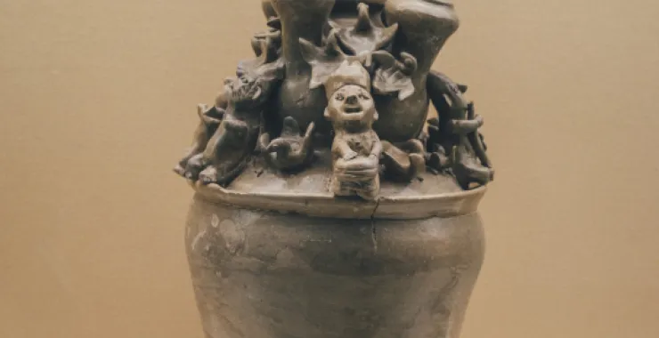余姚博物馆展品文物青瓷五管瓶